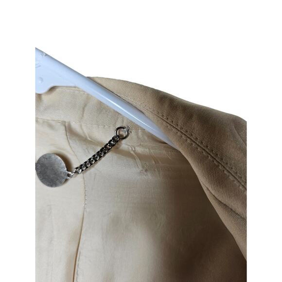Stella McCartney Beige Blazer Jacket Women’s 36 Small 100% Silk Italy Spot Flaws - Picture 6 of 16